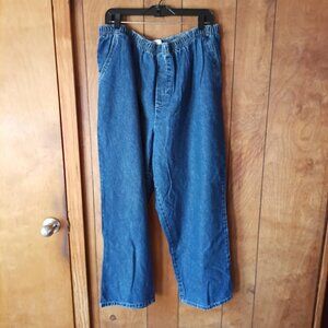 Rebecca Malone Woman Denim Pull On Jeans 22W Elastic Waist 100% Cotton Blue